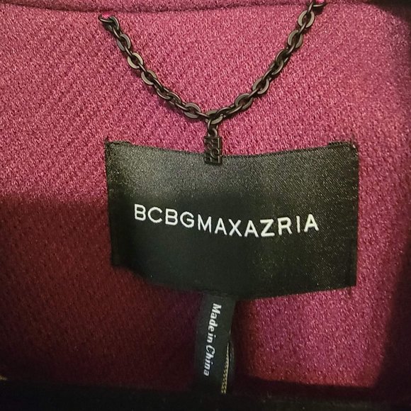 NWT BCBG NOTCH COLLAR SINGLE-BREASTED RIDING COAT in RASPBERRY - Picture 2 of 7